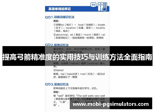 提高弓箭精准度的实用技巧与训练方法全面指南