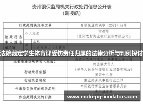 法院裁定学生体育课受伤责任归属的法律分析与判例探讨