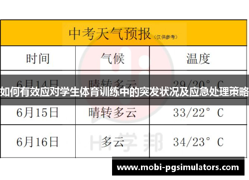 如何有效应对学生体育训练中的突发状况及应急处理策略